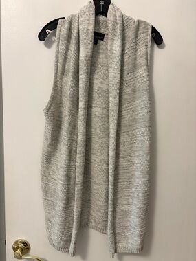 Cynthia Rowley Gray Sleeveless Open Front Knit Cardigan SZ S
